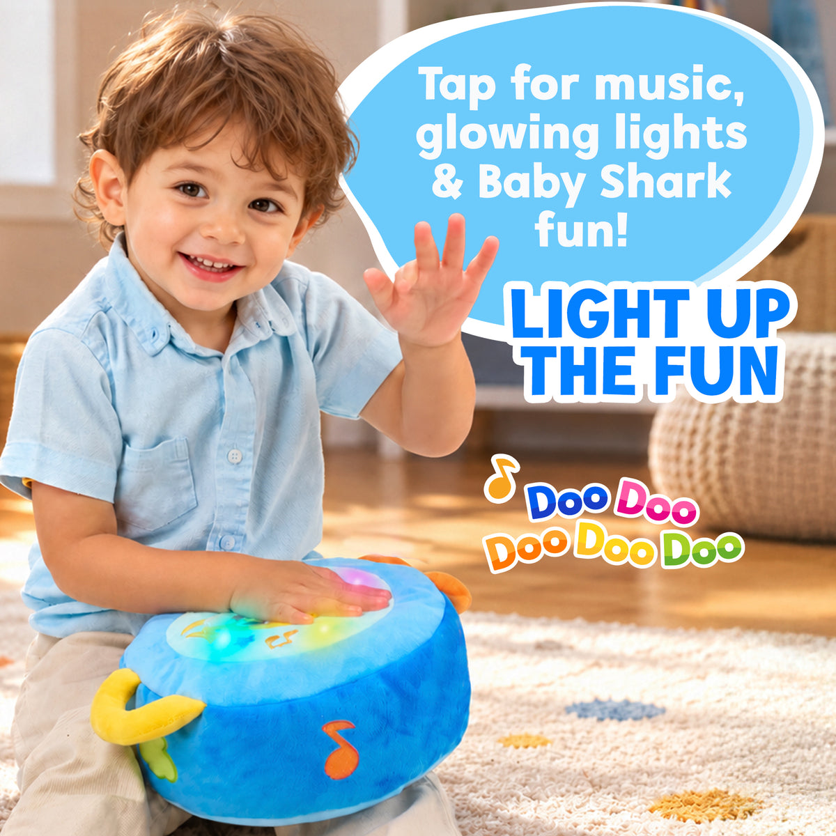 Baby Shark Plush Drum Blue