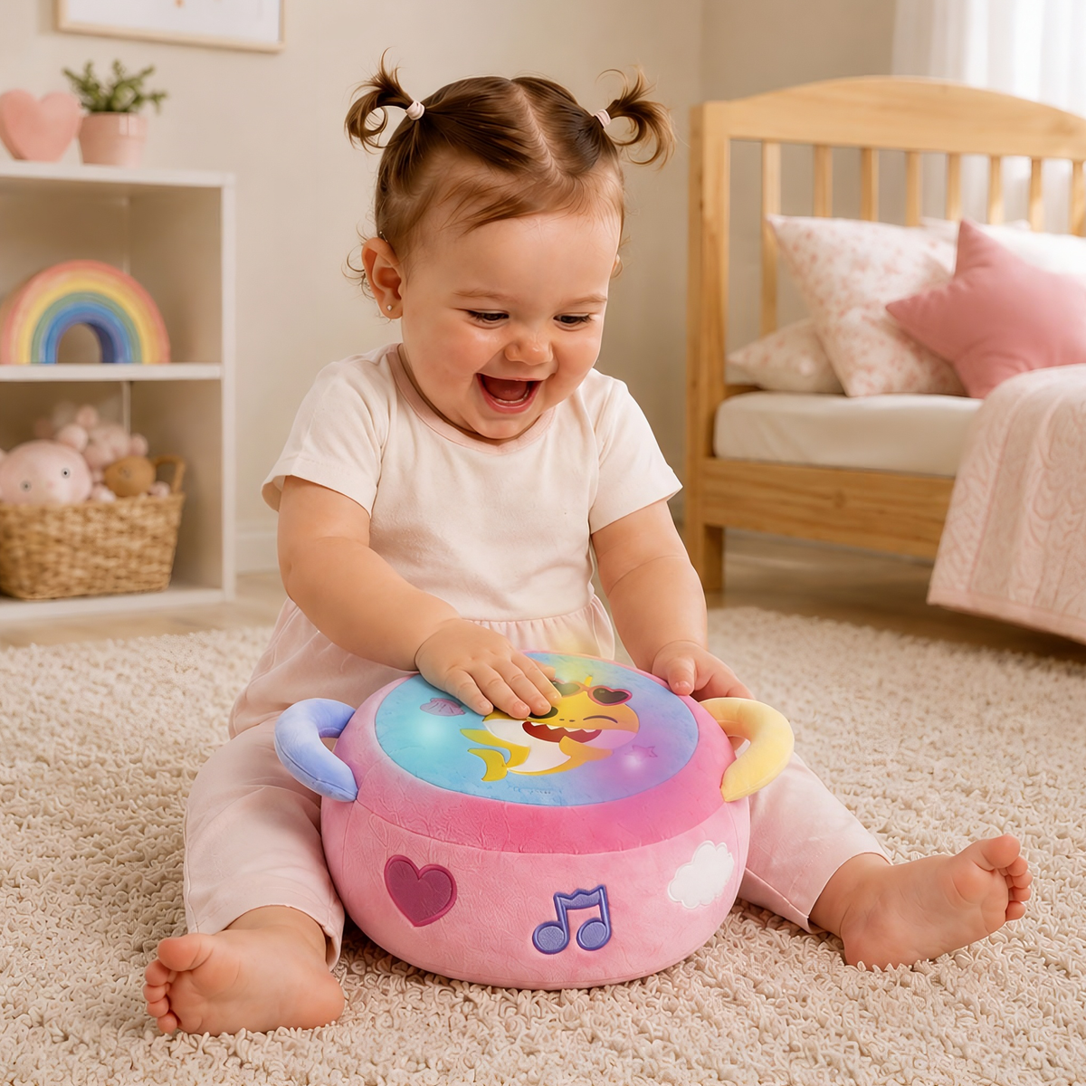 Baby Shark Plush Drum Pink