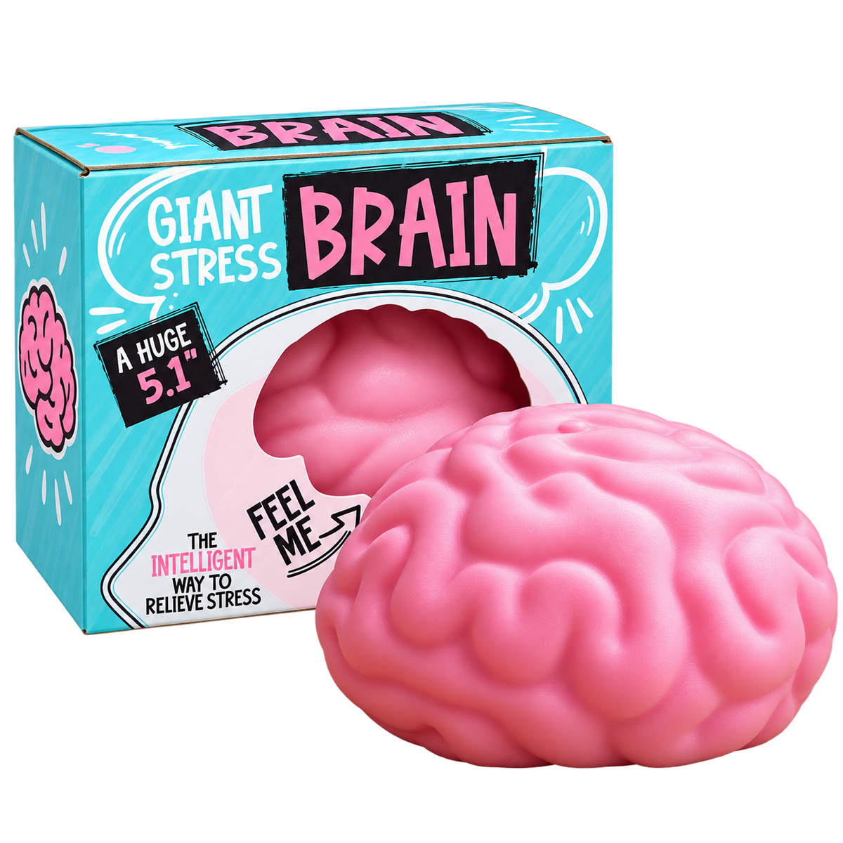 Giant Brain Stress Ball – Jumbo Squishy Toy