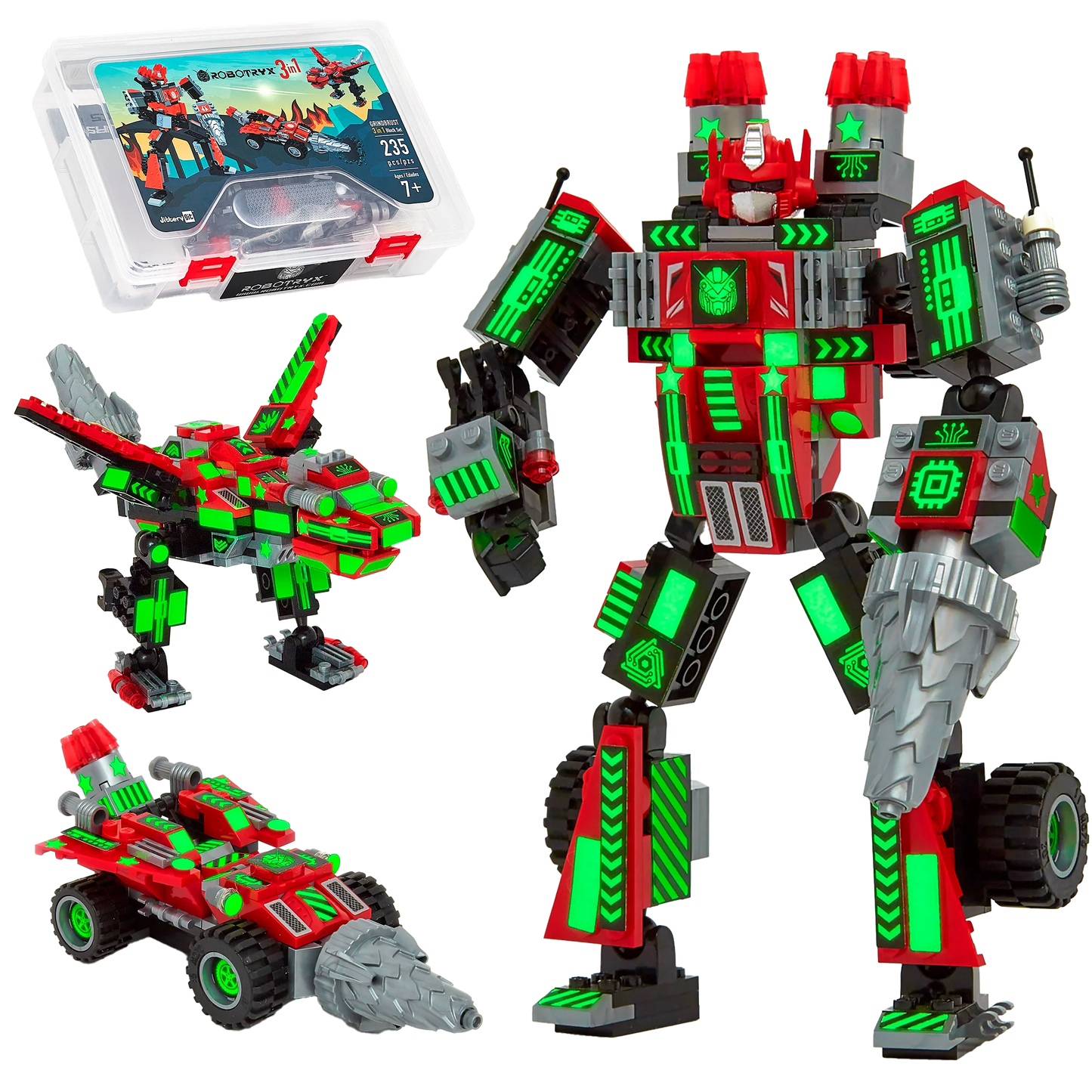 Grindburst — 3-in-1 Geometric Robot Building Set