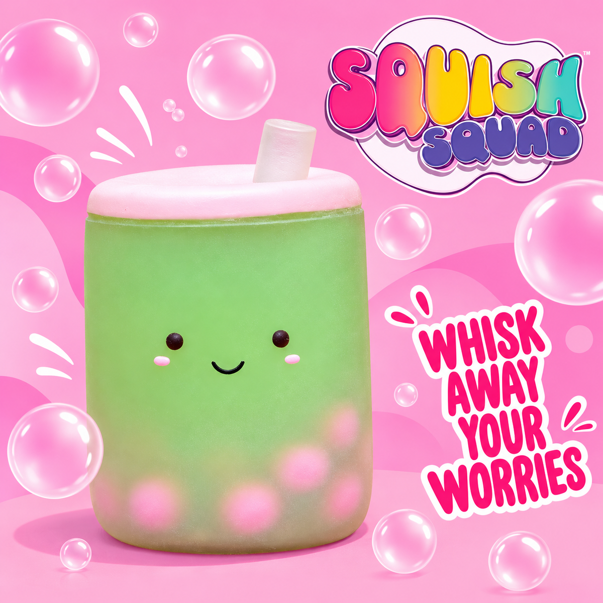 Matcha Squish-Tea Boba Squishy – Scented Stress Toy