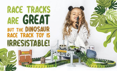 Race tracks are great but the dinosaur race track toy is irresistible!