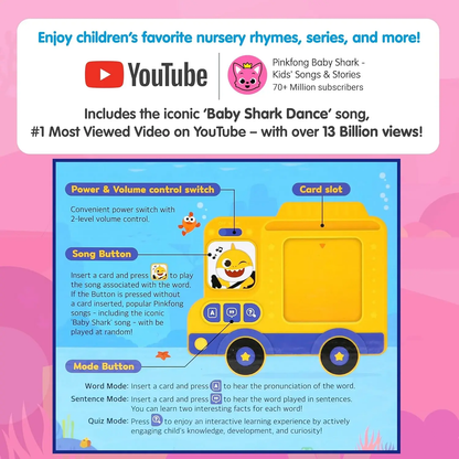 Baby Shark Flash Card Learning Bus Sound Pad Toy