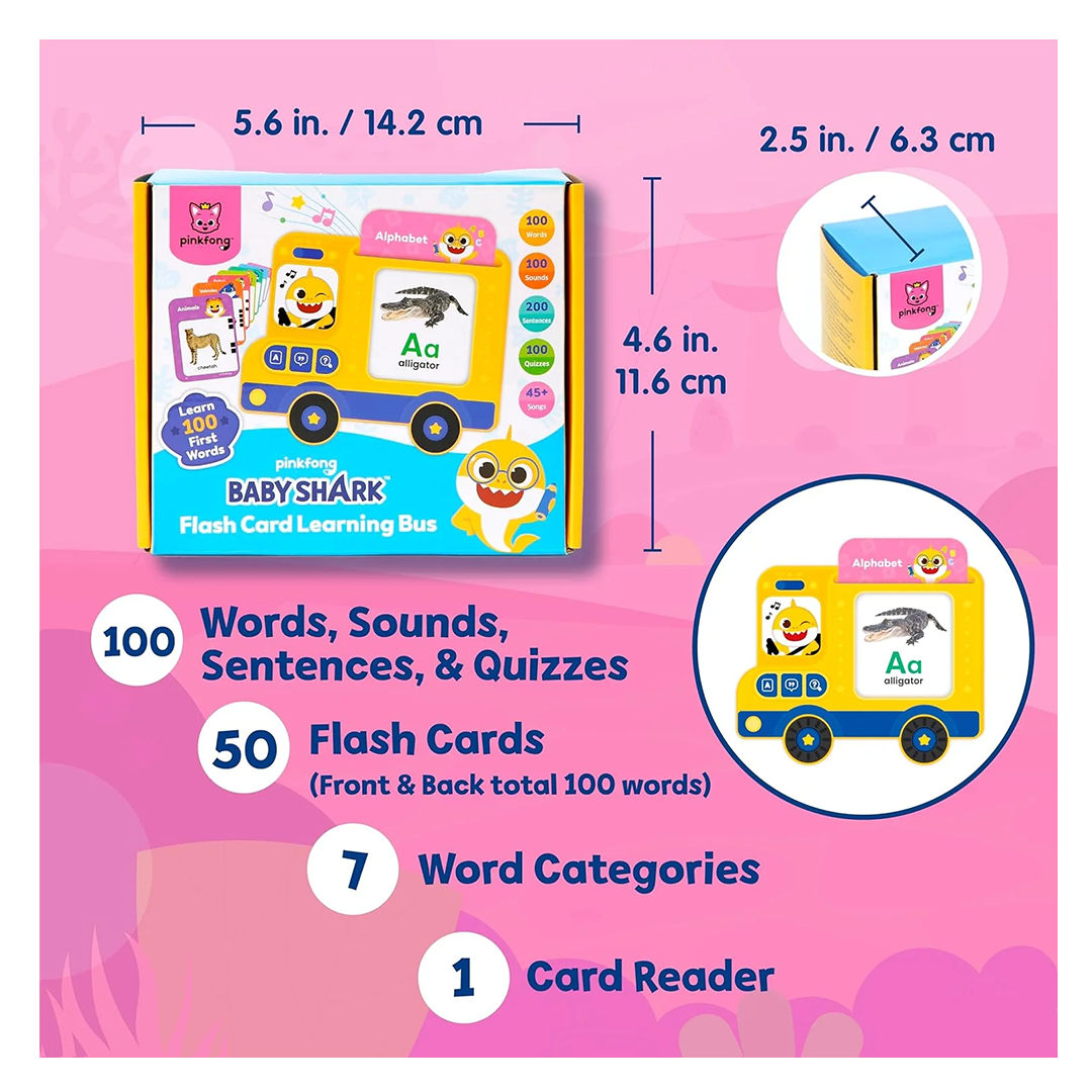 Baby Shark Flash Card Learning Bus Sound Pad Toy