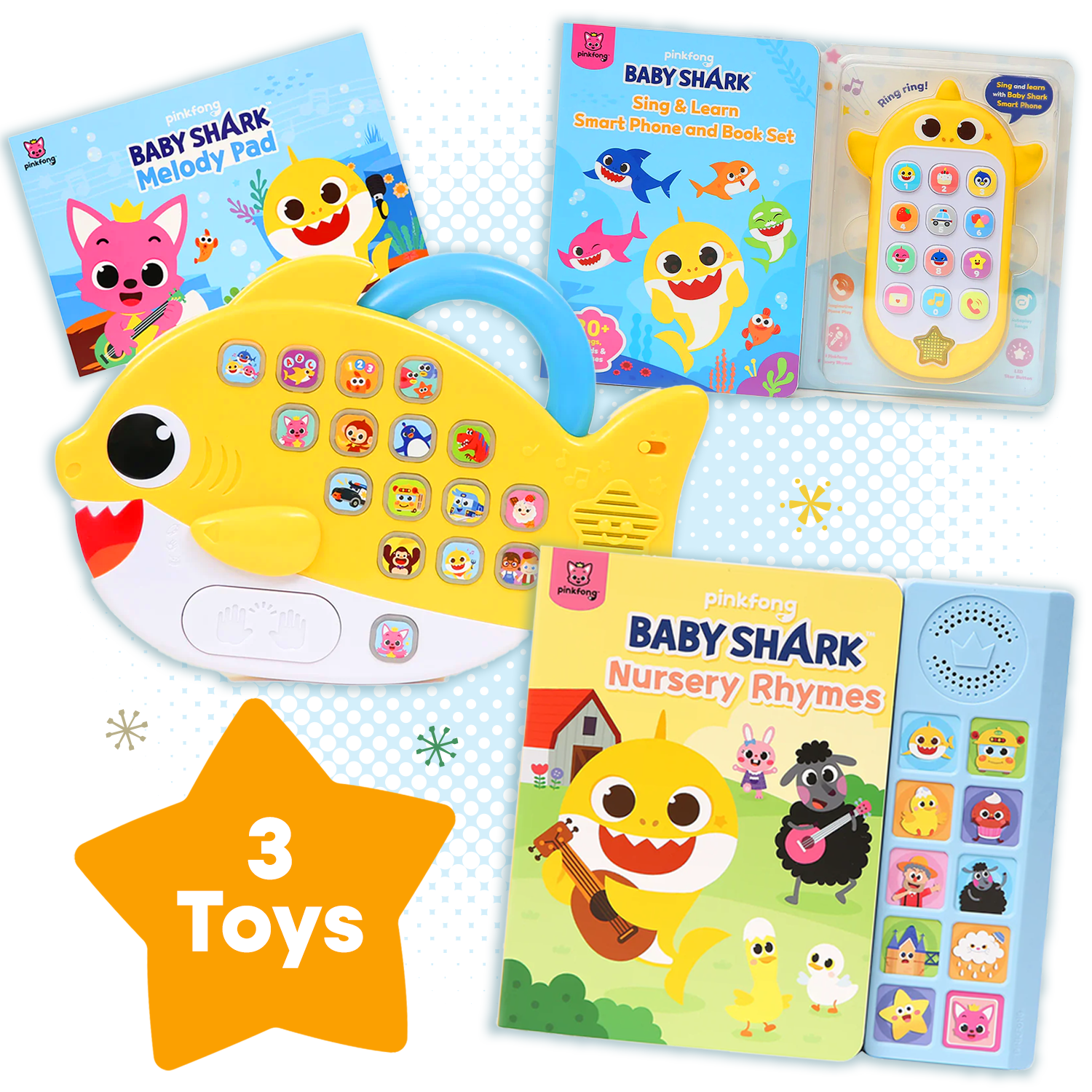 Baby shark™ musical learning bundle – 3 toys, endless fun – JitteryGit