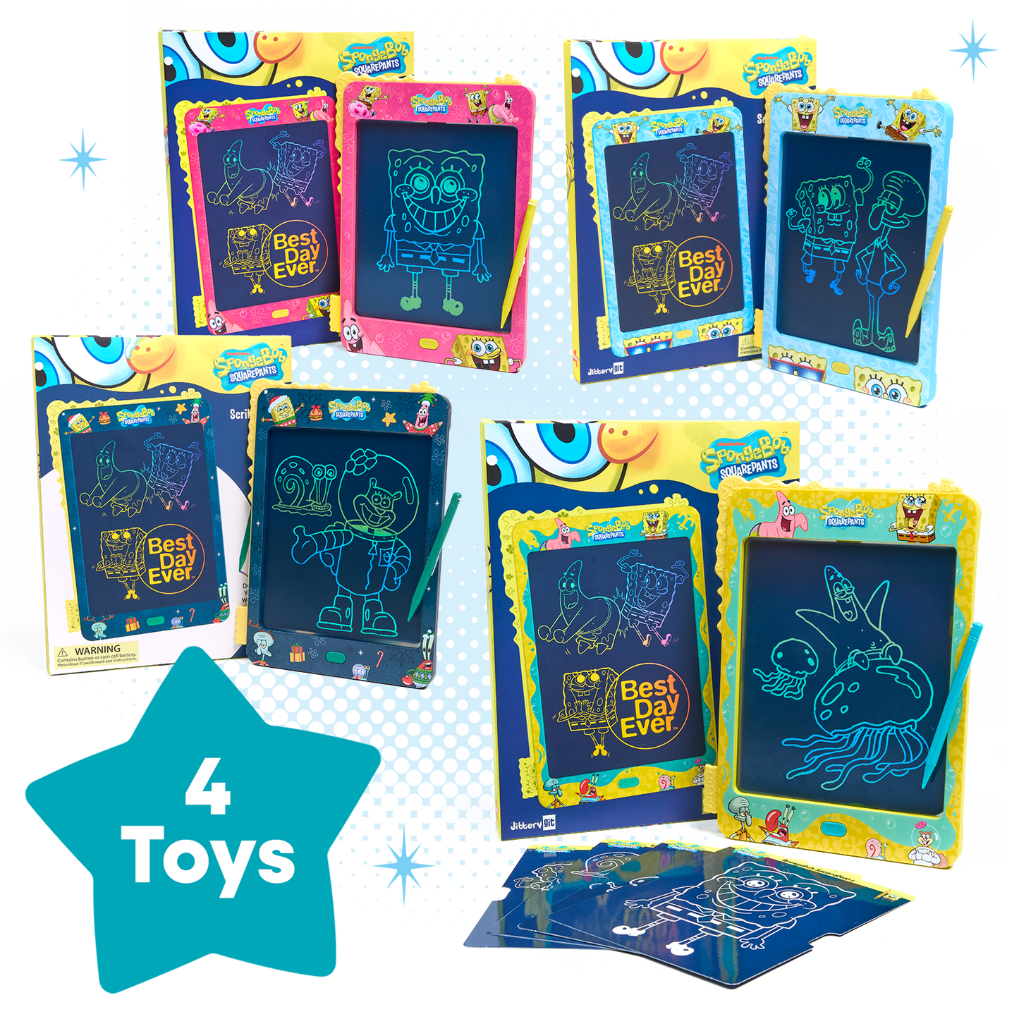 SpongeBob™ Tablet Party Bundle – 4 Tablets, Endless Creativity