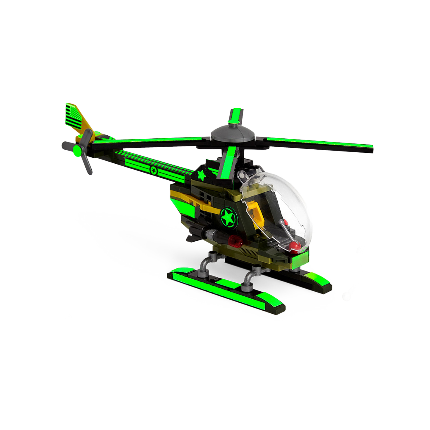 Alphazor — 3-in-1 Glow-in-the-Dark Robot, Raptor & Chopper Set