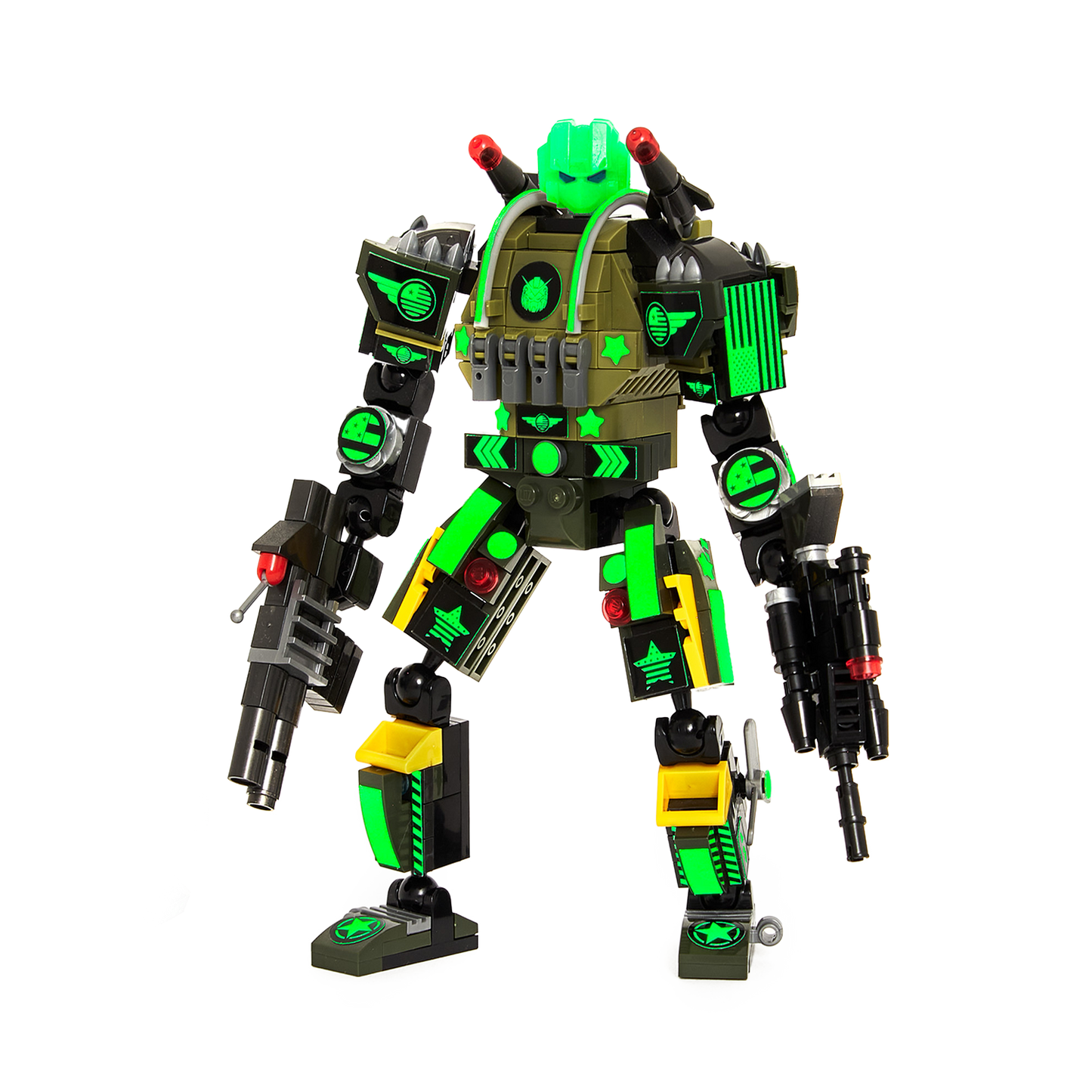 Alphazor — 3-in-1 Glow-in-the-Dark Robot, Raptor & Chopper Set