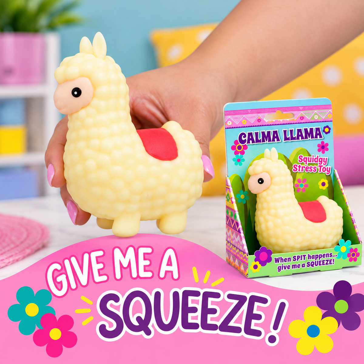 Calma Llama Stress Toy – Squishy Llama Fidget
