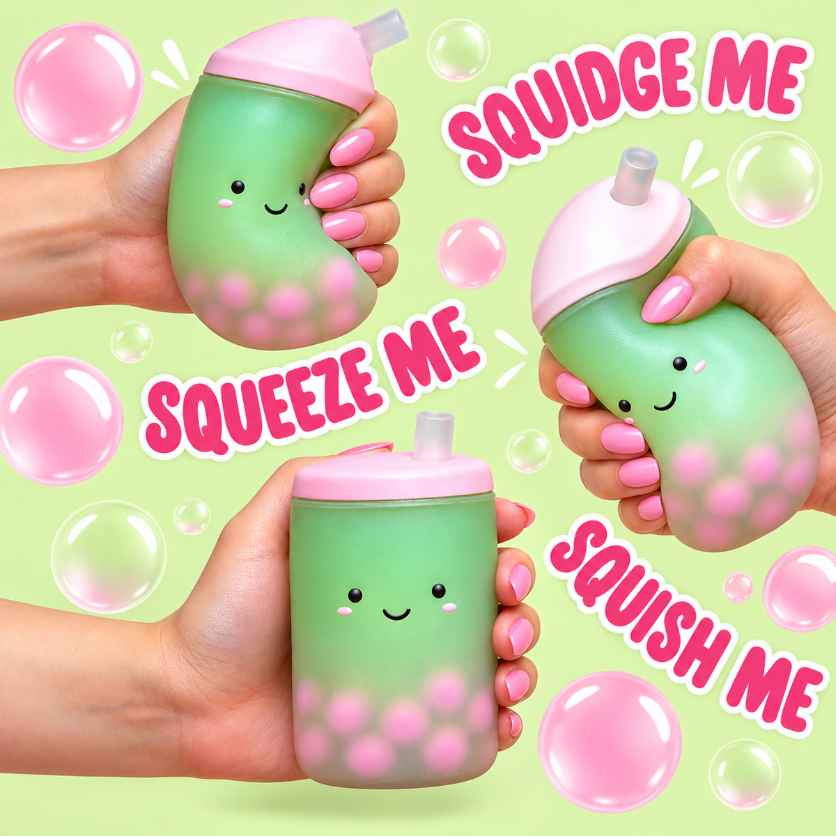 Matcha Squish-Tea Boba Squishy – Scented Stress Toy