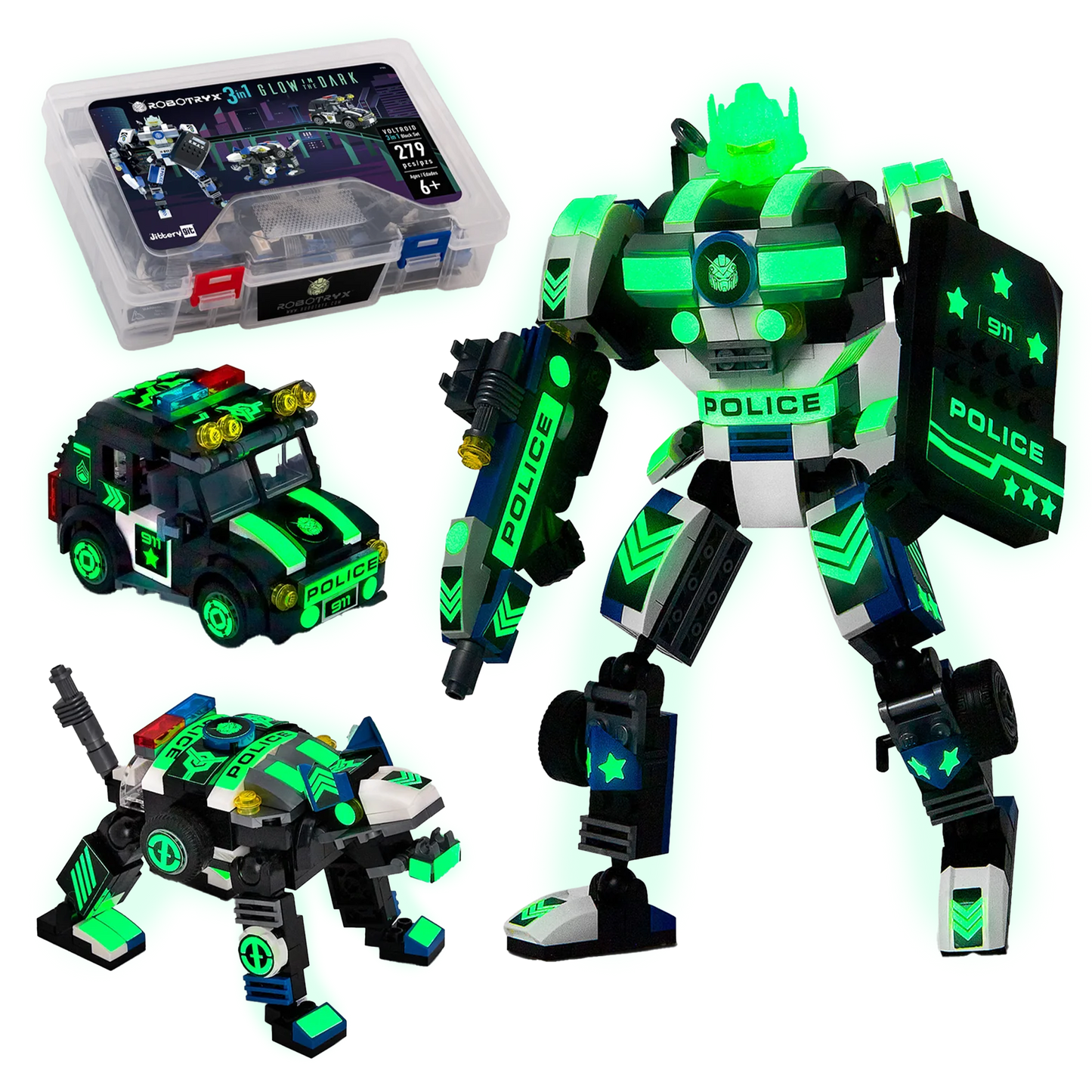 Voltroid Police — 3-in-1 Robot, K-9 & Police Car Building Set